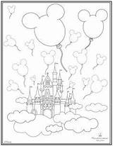 Coloring Disney Pages Castle Magic Kingdom Mickey Walt Drawing Colouring Disneyland Printable Coloriage Kids Sheets Adult Dessin Mouse Drawings Cinderella sketch template