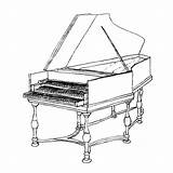 Coloring Printable Harpsichord Template sketch template