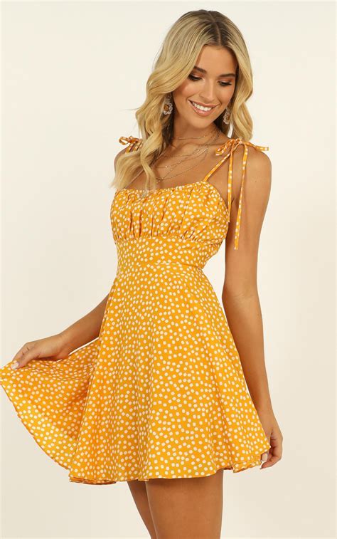 summer jam dress  yellow floral showpo cute dresses casual dresses