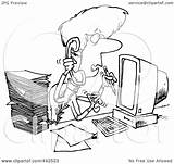 Stressed Cartoon Tasking Assistant Multi Outline Royalty Illustration Toonaday Rf Clip Leishman Ron Clipart sketch template