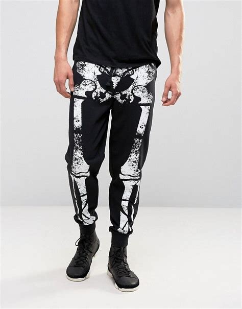 asos halloween joggers  skeleton print clothes design fashion mens activewear