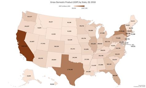 Gdp By State Q1 2018 R Mapporn