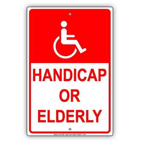 reserved parking  handicap  elderly notice aluminum metal sign