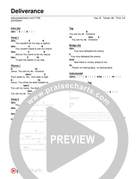 deliverance chords pdf gateway praisecharts