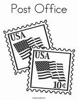 Office Post Coloring Stamps Built California Usa sketch template