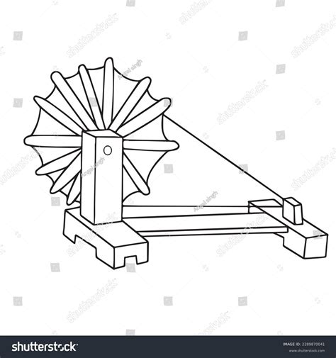 cute cartoon spinning wheel coloring page stock vector royalty
