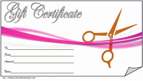 hair salon gift certificate template  unique hair salon gift