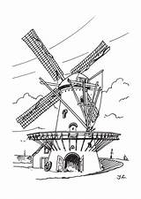 Windmolens Coloring Windmills Windmill Kleurplaat Molens Holland Typisch Kleurplatenenzo Kalender Erstellen sketch template