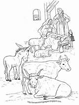 Nativity Manger Colouring sketch template