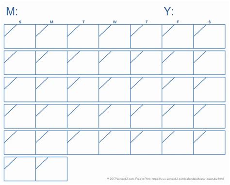 printable calendar grid templates printable  printable calendar