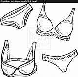 Lingerie Drawing Underwear Women Sketch Getdrawings Vector sketch template