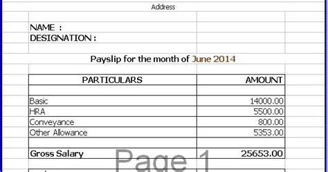 every bit of life a payslip sample template