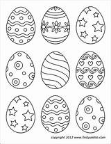 Easter Eggs Printable Small Templates Coloring Pages Egg Pattern Set Firstpalette sketch template