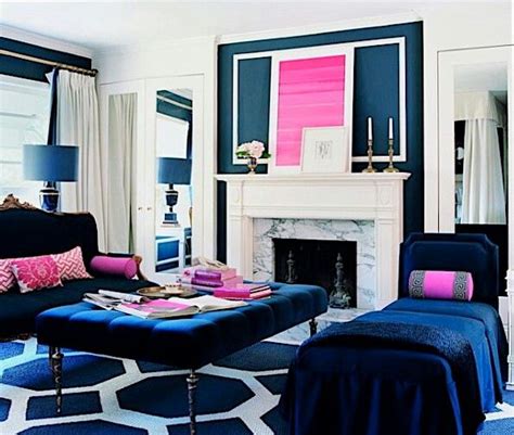 royal blue  hot pink pink living room home blue rooms