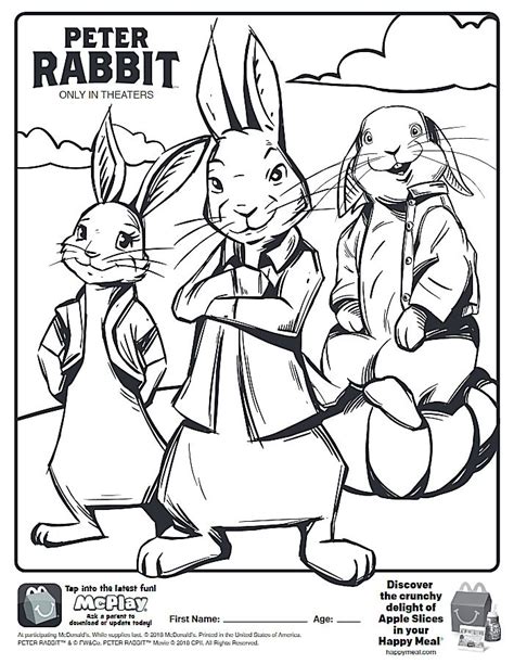 happy meal peter rabbit  coloring page click