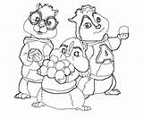 Alvin Chipmunks Coloring Pages Chipettes Christmas sketch template