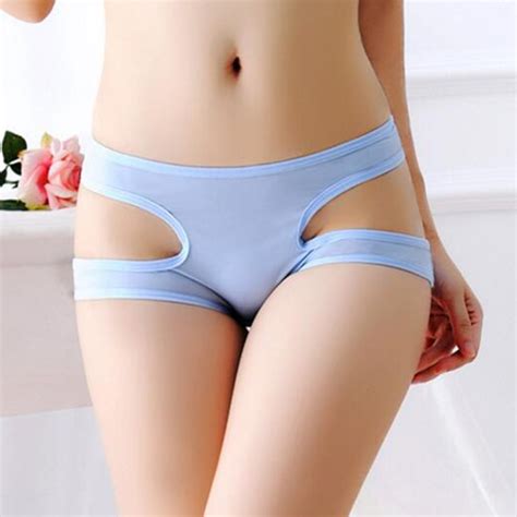 hot sale women s hollow out i pattern sexy briefs ice silk panties