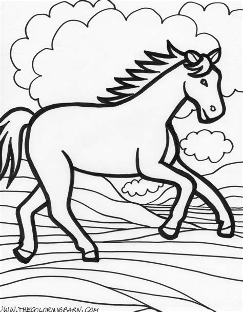 running horse coloring page animal place