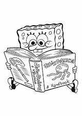 Coloring Pages Cartoons Spongebob Read sketch template