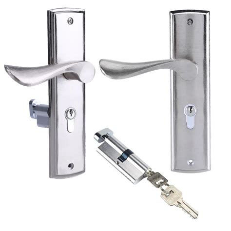 solid space aluminum door handle lock continental bedroom minimalist interior door lock cylinder