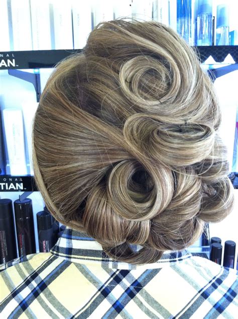 modern smooth updo pin curls hair styles pin curl updo
