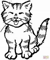Designlooter Meowing Kitten sketch template