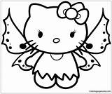 Kitty Hello Pages Coloring Butterfly Cartoons Color sketch template