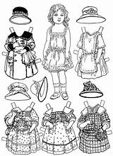 Paper Coloring Doll Pages Kids Printable sketch template