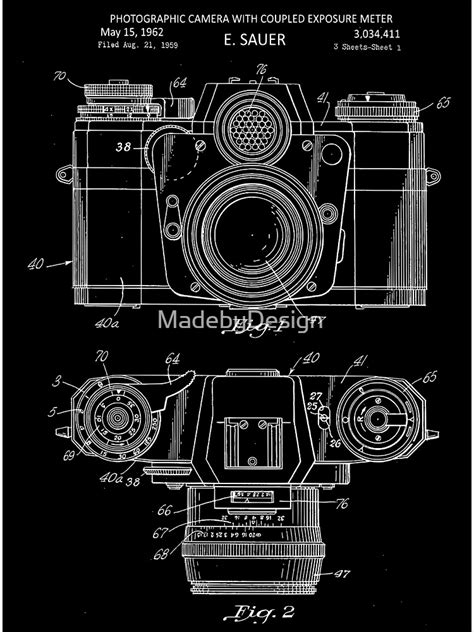 camera vintage patent blueprint  photographic print  sale