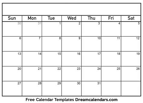 printable blank monthly calendar excel templates printable blank calendar templates blank
