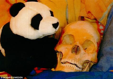 photos taken by swedish woman accused of having sex with skeletons show skull on her bed