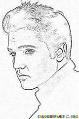 Coloring Elvis Presley Effortfulg Sketches Printablee sketch template