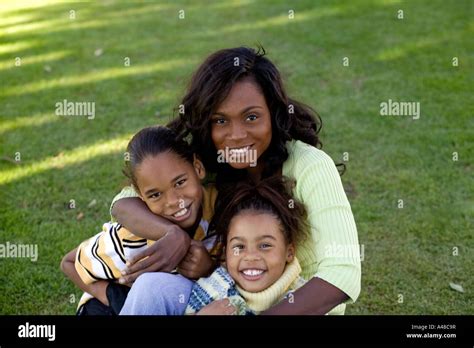 woman  children smiling portrait stock photo alamy