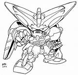 Gundam Sd Master Lineart Pages Coloring Deviantart Version sketch template