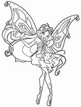 Winx Coloring Club Pages Clipart Flora Library Enchantix sketch template