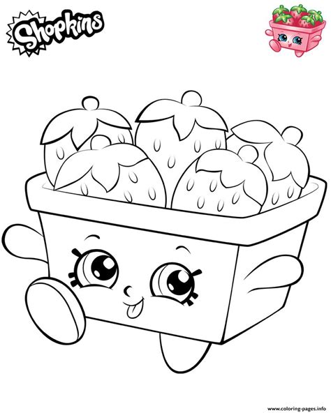 print strawberries shopkins  coloring pages
