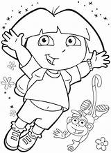 Dora Coloring Pages Explorer Happy Kids Printable Color Book Comment First sketch template