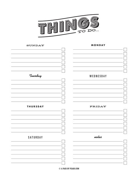 weekly checklist template excel  rtf word