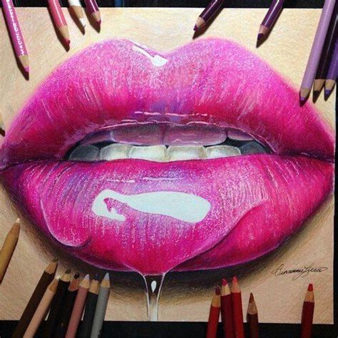 Lips Drawing Realistic Drawings Color Pencil Art