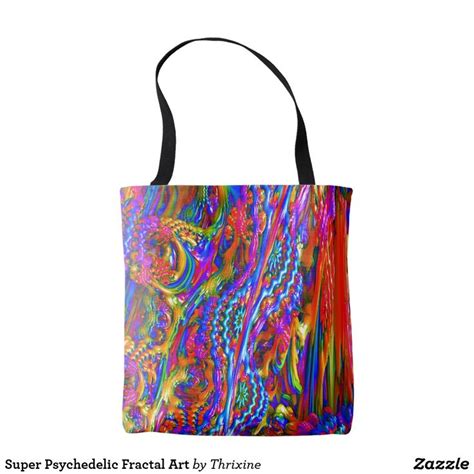 Super Psychedelic Fractal Art Tote Bag Tote Bag Bags Art Tote Bag