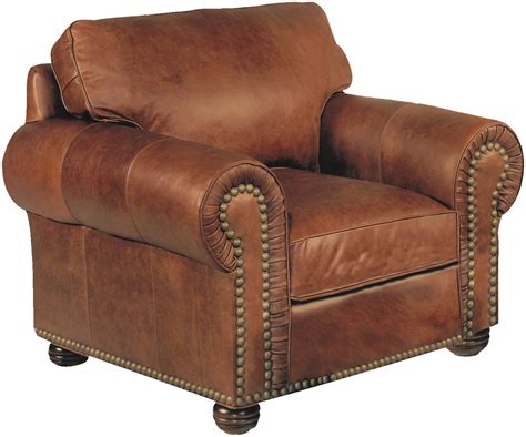 stickley hutchinson leather chair with nailhead trim