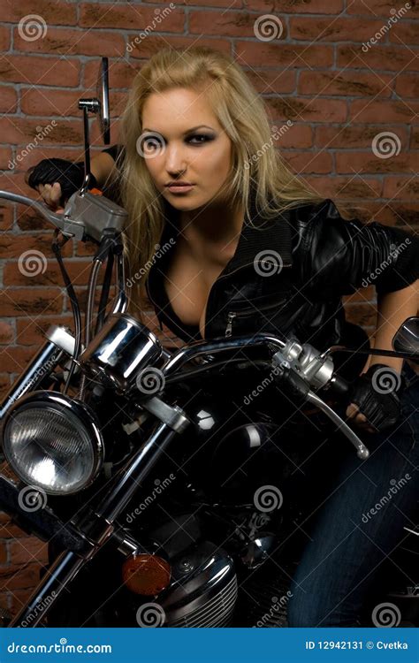 Sexy Girl On Motorbike Stock Image Image 12942131