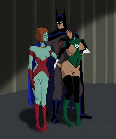 Batman X Miss Martian And Green Lantern By Rysujoncyogur Hentai Foundry