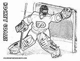 Coloring Pages Hockey Goalie Nhl Player Goalies Players Book Game Print Sports Sheets Pads sketch template