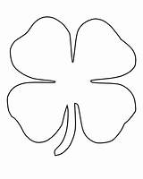 Leaf Clover Four Coloring Pages Color sketch template