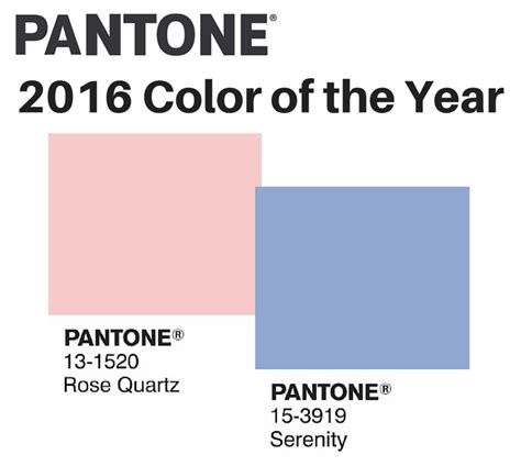 pantone color   year list pantones  color   year rose quartz  serenity