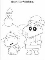 Coloring Shin Chan Shinchan Pages Kids Henry Added Snowman Print Cartoon Comments Leave sketch template