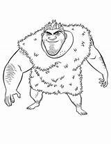 Croods Coloring Pages Grug Dun Colorkid Monkey Print sketch template