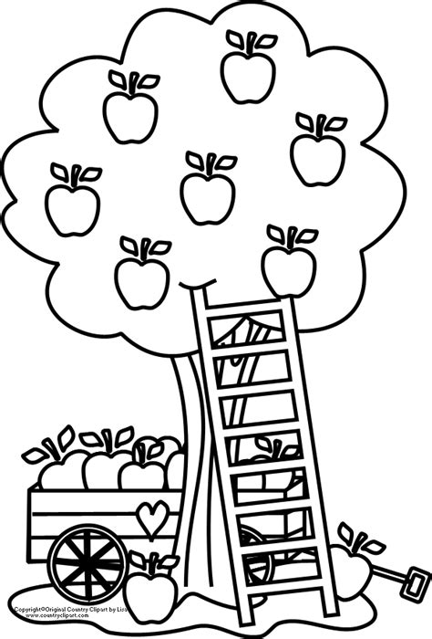 coloring page  kids apple tree coloring home