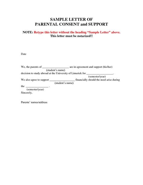 consent letter sample form samples